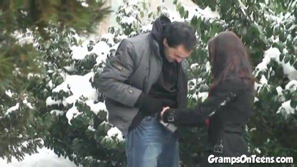 Teen fucks old man cock in public - hotmovs.com on poweredporn.com