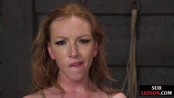 Sub deepthroat babe whipped and fingered by dom master - hotmovs.com on poweredporn.com