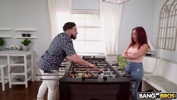 Foosball Strip Show with Blonde and Red Head - xxxfiles.com on poweredporn.com