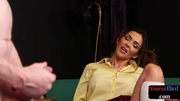 College uniform voyeur teases professor cock till cumshot - txxx.com - Britain on poweredporn.com