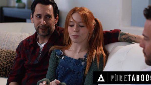 Stepbrother Shares Petite Girlfriend with Social Worker to Keep Their Secret - anysex.com on poweredporn.com