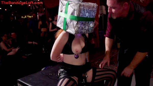 Public BDSM slut sits on toy but have no permission to cum - txxx.com on poweredporn.com