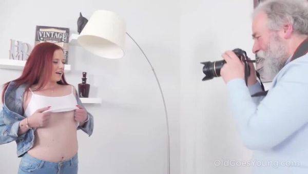 Tiffani Love: Grey-Haired Photographer's Seduction of the Brunette for Facial - xxxfiles.com on poweredporn.com