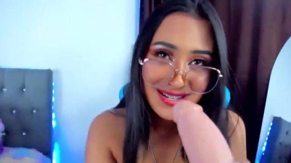 Classy babe enjoys throating her dildo prior to masturbate in sexy scenes - xbabe.com on poweredporn.com