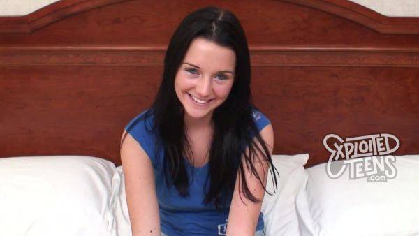 Skinny brunette teen devours thick cock with intensity - anysex.com on poweredporn.com