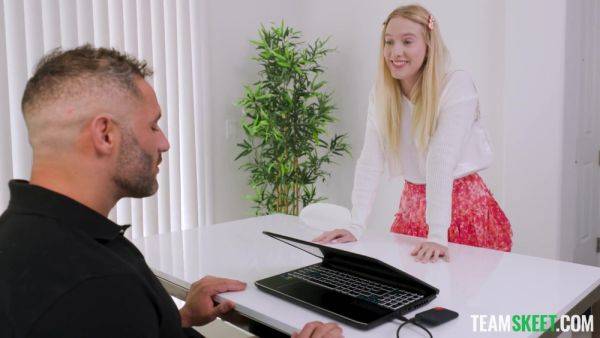 Young blonde feels more than curious to try dick in her ripe holes - xbabe.com on poweredporn.com