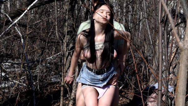 Caught And Roughly Fucked A Young Whore In The Forest - videomanysex.com on poweredporn.com