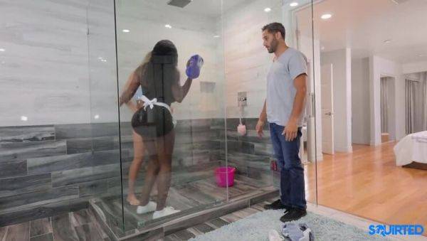 Ebony Mystique's Wet and Wild Maid Scene - xxxfiles.com on poweredporn.com