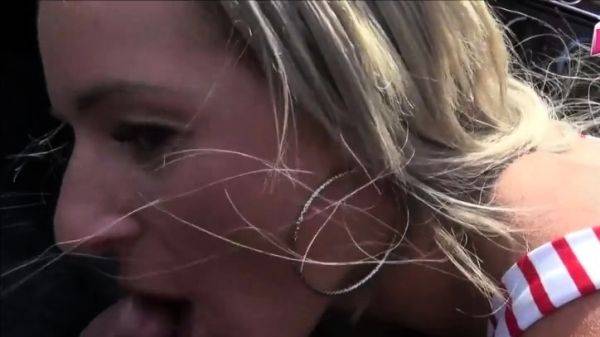 Blowjob in the convertible from blonde while driving - drtuber.com - Germany on poweredporn.com