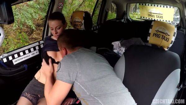 Czech Taxi Naughtiness: Brunette & Big Cock - veryfreeporn.com - Czech Republic on poweredporn.com