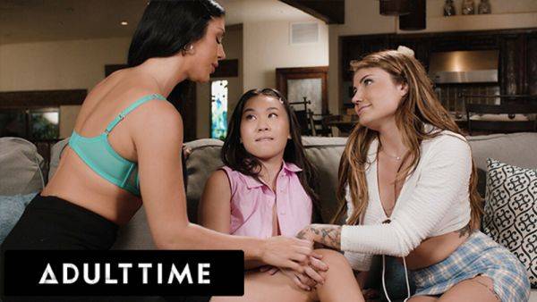 ADULT TIME - Ex GF's Adria Rae & Kimmy Kimm EAT PUSSY & 3WAY SCISSOR Matchmaker Queenie Sateen! - txxx.com on poweredporn.com