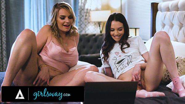 GIRLSWAY - MILF Rachael Cavalli Gives Sex Knowledge After She Caught Her Stepdaughter Lily Larimar - txxx.com on poweredporn.com
