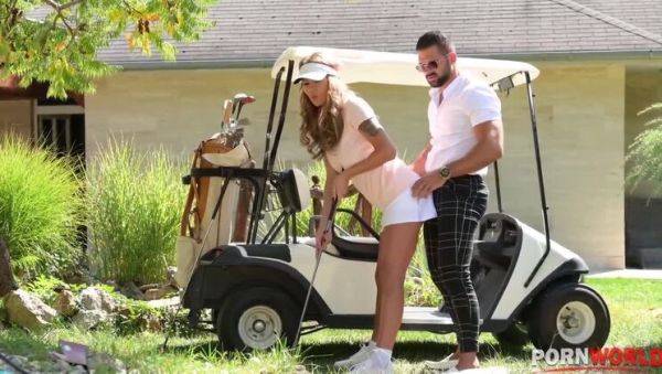 Blonde Golf Instructor Gets Stiffened Up by Big Cock Outdoor - veryfreeporn.com on poweredporn.com