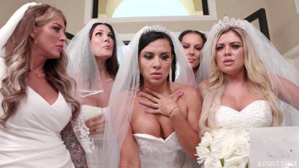 Brides swap the same dick between their tight holes in insane positions - xbabe.com on poweredporn.com