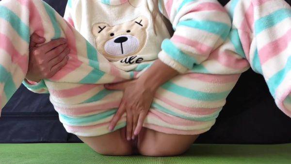 With Small Tits In Pajamas Masturbate Pussy And Squirting Orgasm - upornia.com on poweredporn.com