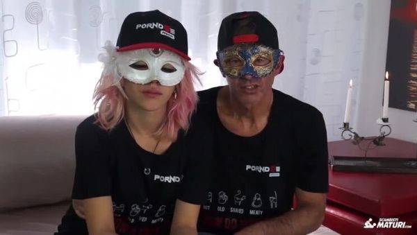 Italian Blonde Teen Indya Mirales' Masked Encounter with a Mature Lover, Sirio - xxxfiles.com - Italy on poweredporn.com