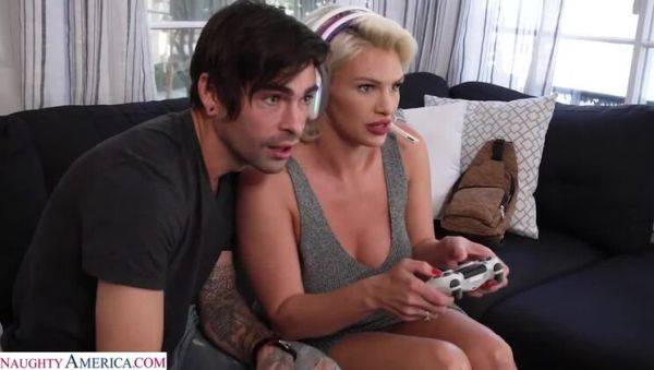 Lucky Faerie & Charli Phoenix: Big-Titted MILFs Play Video Games, Then Fuck Son's Friend & His Joyful Cock / 12.17.2021 - porntry.com on poweredporn.com