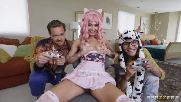 Mia Kay & Cherie Deville: E-Girl Double-Teamed, MILF Masturbates & Cleans - xxxfiles.com on poweredporn.com