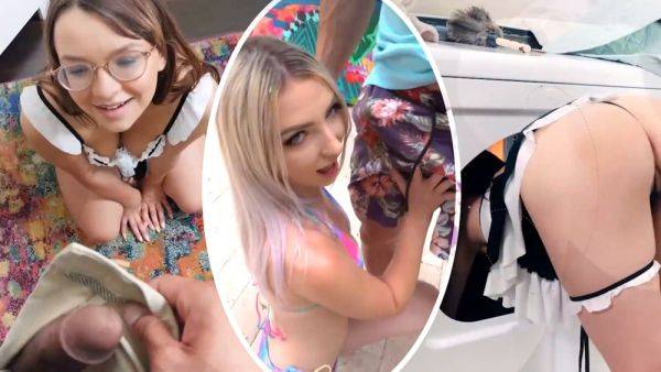 Step- Daddy's Day Off: Venus Vixen gets her shaved pussy licked & her small tits fondled by step-dad's big stick - sexu.com on poweredporn.com