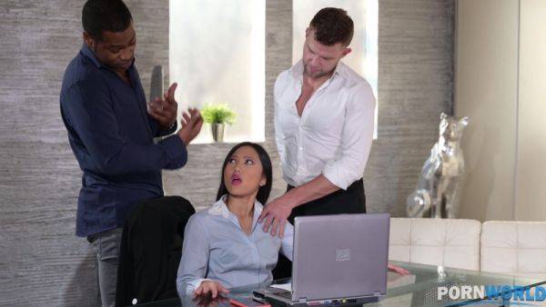 Asian CEO May Thai Demands an Interracial DP from her Employees GP2408 - PornWorld - hotmovs.com - Thailand on poweredporn.com