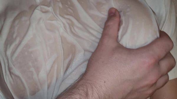 Wet Whitte T-shirt I Play With My Best Friends Big Natural Boobs - hclips.com on poweredporn.com