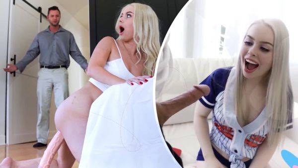 Stepdaughter struggles to take stepdad's massive cock in her tiny mouth - TeamSkeet - sexu.com - Usa on poweredporn.com