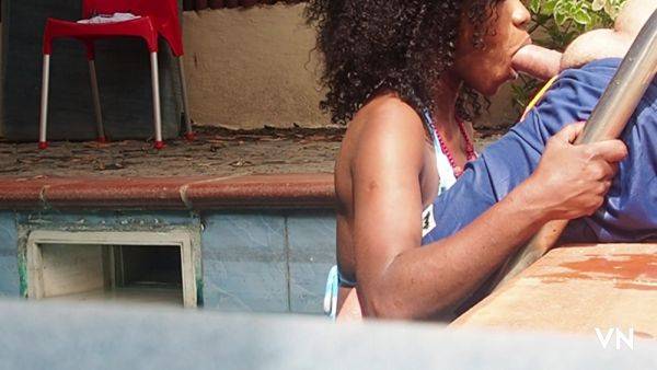 Sexy Ebony Milf Fucks Older White Caretaker In The Pool - upornia.com on poweredporn.com