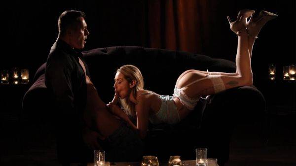 Skinny lovely blonde sucks her boyfriend's cock and after that she gets this dick in her pussy - anysex.com on poweredporn.com