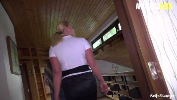 AMATEUR EURO - Teasing German Cougar Tanja Fucks Hard With A Young Newbie Boy - veryfreeporn.com - Germany on poweredporn.com