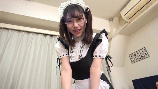 She gets fucked in the face and gets on the desk wearing a maid costume, and her panties are peeked out from below. - senzuri.tube on poweredporn.com
