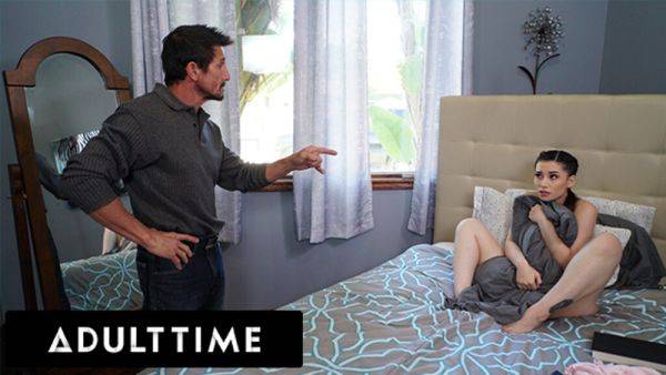 ADULT TIME - Stepdad Tommy Gunn Caught Teen Stepdaughter Aria Lee Playing With Her Pussy! FULL SCENE - txxx.com on poweredporn.com