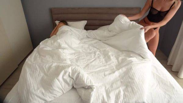 Seduced By Blonde Stepmom! Threesome Fuck With Horny MILF, GF Joined After Woke Up. - xxxfiles.com on poweredporn.com