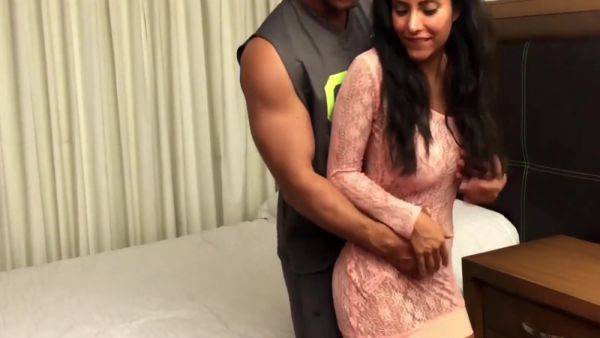 Horny Latin Couple Got Sex In The Shower While Plumber Watches Trough The Door - upornia.com on poweredporn.com