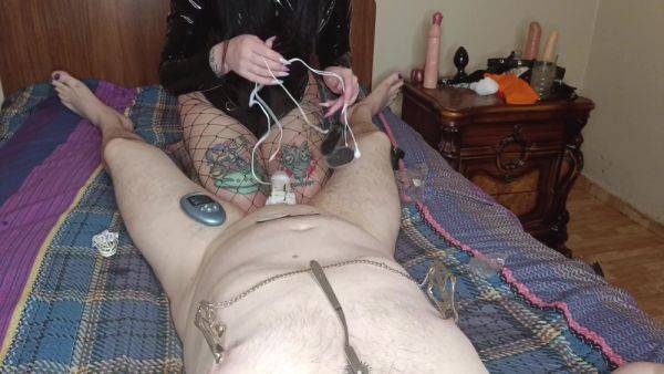 Fun Bdsm Game With Nipples And Electric Shock On Balls. Cbt - hclips.com on poweredporn.com