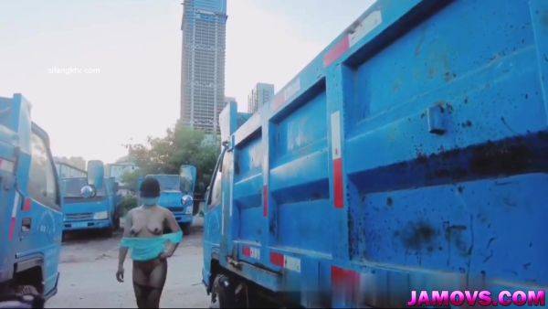 Asian Girl Posing with tied hand Outdoor - hclips.com - China on poweredporn.com