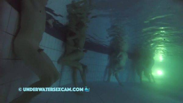 Between All The Horny People This Couple Has Real Sex Underwater In The Public Pool - hclips.com on poweredporn.com