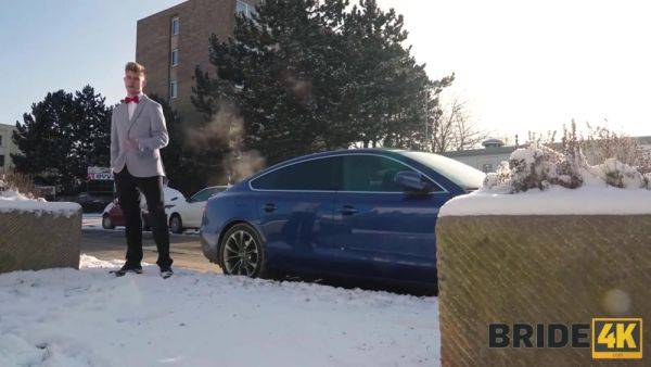 BRIDE4K. Brunette wife gets her hairy vagina licked and penetrates in the WC - hotmovs.com - Czech Republic on poweredporn.com