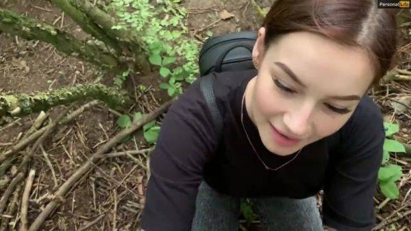German teen gives risky bj in the woods - Amateur POV - anysex.com - Germany on poweredporn.com