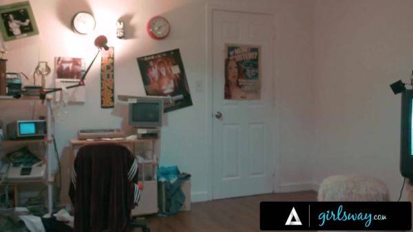 GIRLSWAY - Futuristic MILF Takes Vintage Nerdy Girls' Virginity! ROUGH PASSIONATE THREESOME - hotmovs.com on poweredporn.com