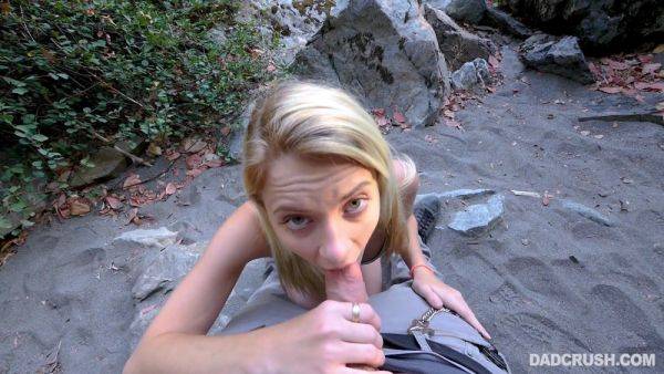 Cute blonde handles dick in priceless outdoor POV - xbabe.com on poweredporn.com