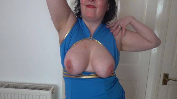 Sexy Air Hostess Costume Striptease In White Pvc Knee Boots - upornia.com - Britain on poweredporn.com