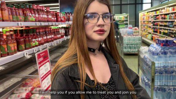 Redhead Student from a Supermarket Fucks and gets Facial - anysex.com on poweredporn.com