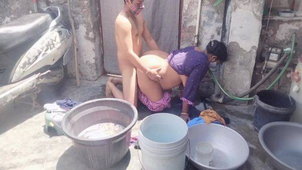 Fucked While Washing Clothes In The Bathroom - desi-porntube.com - India on poweredporn.com