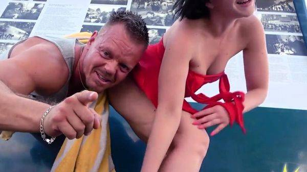 Public fucked German rides cock outdoor - drtuber.com - Germany on poweredporn.com