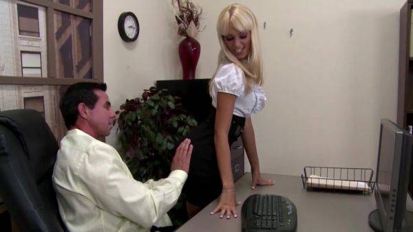 Adorable blonde gets laid at the office with her new boss - xbabe.com on poweredporn.com