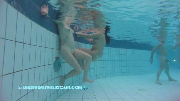 Some Horny Girls In The Sauna Pool - hclips.com on poweredporn.com