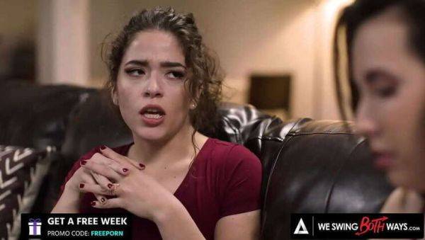 Bisexual Wives' Orgy: A Marriage-Saving Threesome with Hubbies - veryfreeporn.com on poweredporn.com