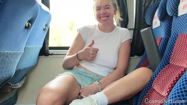 Risky! Girl Cums On Public Bus With Vibrator - upornia.com on poweredporn.com