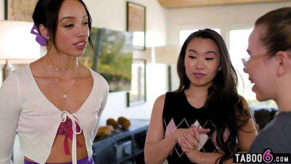 Ebony Teen Alexis Tae Appreciates Asian Lesbian Kimmy Kimm's Protection - xxxfiles.com on poweredporn.com