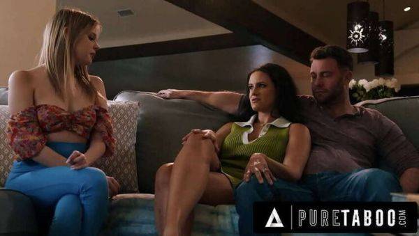 Forbidden Threesome: Kinky Couple Persuades Teen Babysitter Coco Lovelock to Pee Her Pants in Scandalous Encounter - porntry.com on poweredporn.com